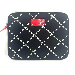 Kate Spade Black White Neoprene Padded Small Tablet Book Reader Case Travel - Picture 1 of 8