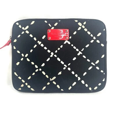 Kate Spade Black White Neoprene Padded Small Tablet Book Reader Case Travel - Image 1 of 4