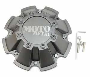 NEW Moto Metal Satin Gray Wheel Center Cap w/ Screws 5/6/8 Lug MO962 MO200 - Picture 1 of 1