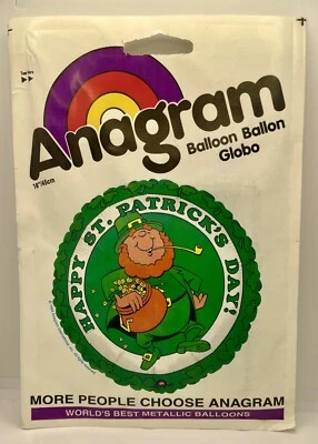 Винтажный фольгированный воздушный шар Happy St. Patrick's Day анаграмма - Изображение 1 из 2