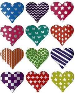 Colorful Valentines Day Stickers Decorative Heart Shaped Label Crafts 60 Pack - Picture 1 of 8
