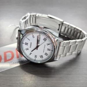 Casio Analog Silver Metal Band White Men Watch Original New MTP-V006D-7B - Picture 1 of 9