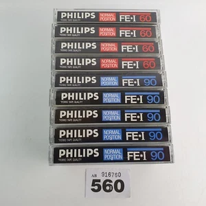 9x Vintage Retro 80s/90s Philips FE-I 60/90 Blank Cassette Tapes Normal Position - Picture 1 of 4