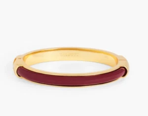 NEW Talbots Bangle Signed Talbots Gold/Burgundy Toned Hinged Bangle Bracelet - Picture 1 of 1