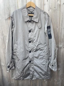 Peuterey Men’s Coat Mac Silver Size XL Overcoat Trench Jacket Lightweight Logo - Picture 1 of 7
