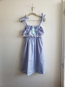 NWT IFFEI Women Striped Straps Sundress Summer Dress Waisted With Tassels size M - Picture 1 of 10