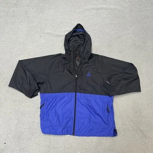Vintage Nike ACG Windbreaker Jacket Men's Size Medium Black Blue Full Zip Hooded - Picture 1 of 8