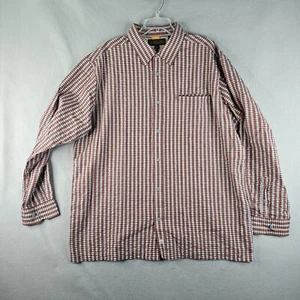 Timberland Shirt Mens XXL Red Plaid Seersucker Lightweight Outdoor Camping Basic - Picture 1 of 7
