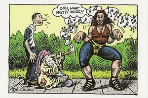 Postcard R. Crumb "Mr. Natural" #164 "OOh, What Pretty Music!" MINT Unused - Picture 1 of 1