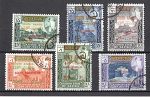 RARE SOUTH ARABIA #99A,100,101A,102,105A,106 (MICH) CTO (ADEN STAMP OVERPRINT) - Picture 1 of 1
