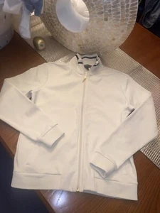 Ralph Lauren Active Jacket Women’s  M Cream Crest Embroidered Classic Zip Tennis - Picture 1 of 5
