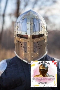 Crusader Medieval Combat Sugarloaf Helmet | 14th Century Crusader Knight Armor - Picture 1 of 11