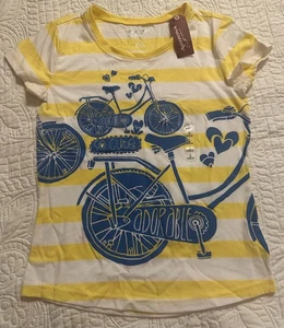 NEW Girls Top - Arizona Jean Co. - L 14 Regular - Yellow/Blue/White Stripes - Picture 1 of 6
