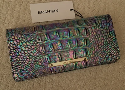 Cartera Brahmin Melbourne ADY Delgada Doble Plegable Cuero Iridiscente MADRE PERLA NUEVA CON ETIQUETAS Foto 1 de 4