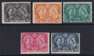 Canada 1897 Jubilee Stamps #50-54 Mostly MH - Picture 1 of 2