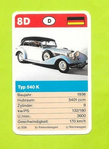 Carte Mercedes Benz - Typ 540 K - N°8D - Picture 1 of 2