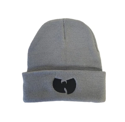 Wu-Tang золото WU логотип серый хлопок манжеты Beanie вышитый черный логотип WU - Изображение 1 из 3