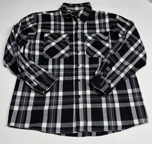 NWT Five Brother Heavy Cotton Deluxe Flannel Extra Large Plaid Black And White - Picture 1 of 9