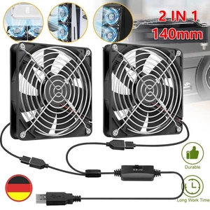 Wentylator 2 w 1 USB 140mm Cichy wentylator obudowy PC PC Regulowany podwójny wentylator - Zdjęcie 1 z 16