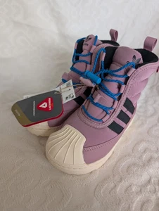 Adidas Superstar Kids Toddler 8 Boots Purple Insulated Sneakers Girls  - Picture 1 of 6