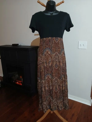 Vintage Blue Paisley Maxi Dress 90s Y2k - Image 1 of 4