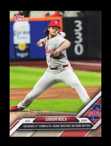 2024 Topps Now #189 Aaron Nola/672 Records 4to cierre completo Filis - Imagen 1 de 3