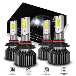 9006 9005 LED Headlight KIT Combo Bulbs 10000K High Low Beam Super Bright White - Picture 1 of 13