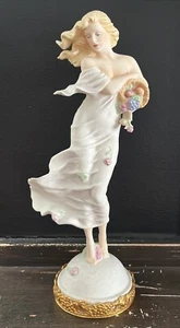 Franklin Mint Earth Porcelain Blonde Woman Lady Girl Sculpture by Emily Kaufman - Picture 1 of 12