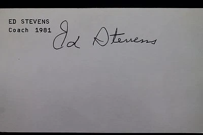 Ed Stevens Padres Coach 1981 (d.12) Autographed 3x5 Signed Index Card JSA 17D - Image 1 of 4