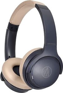 Audio-Technica Bluetooth Wireless On Ear Headphones - Navy/Beige