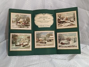 Folleto de tres carpetas de exhibición de tarjetas de Navidad Wallace Brown Currier & Ives 1958 - Imagen 1 de 21
