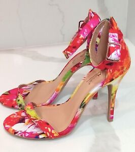 Women's 8M sandals Pink Floral w/ankle strap by Anne Michelle--PRETTY!❤️‍🔥