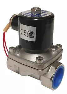 1" NPT 24V-AC Electric Stainless Steel Solenoid Valve Seal: (Viton) 2 wire N/C - Picture 1 of 4