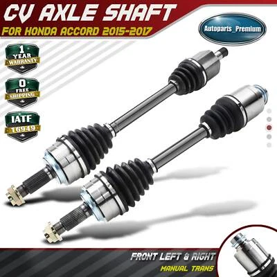 2x Front Left & Right CV Axle Assembly for Honda Accord 2015-2017 L4 2.4L Manual - Imagem 1 de 4