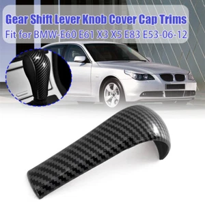 Cubierta de perilla de cambio de marchas de fibra de carbono para BMW Serie 3 Serie 5 X5 X3 E60 E61 E90 E83 E53 - Imagen 1 de 11