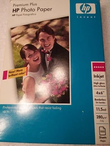 Box HP Premium Plus Photo Paper 4 x 6 High Gloss 100 Sheets From 2004 - Picture 1 of 6
