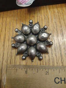 Vintage 1970s Miguel Sterling 925 Silver Brooch Hand Made in Taxco, Mexico - Picture 1 of 3