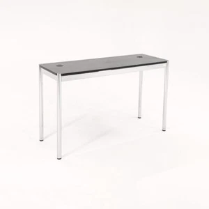 2002 USM Haller End Table / Console Table in Ebonized Oak Chromed Steel 48x18in - Picture 1 of 12