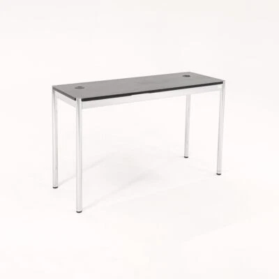 2002 USM Haller End Table / Console Table in Ebonized Oak Chromed Steel 48x18in - Image 1 of 4