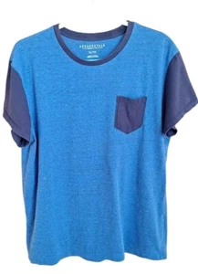 Aeropostale Mens XL T-Shirt Pocket Tee Blue Short Sleeve Casual Comfort Classic  - Picture 1 of 5