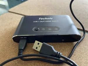 Techole 3 In 1 Out HDMI Switch & 2 Long USB A To Lightning & 2 Timer plugs - Picture 1 of 3