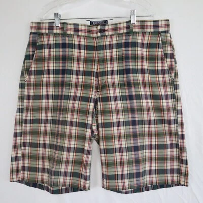 American Living Shorts Mens 38 Golf Chino Resort Casual Cotton Flat Front Plaid - Image 1 of 4