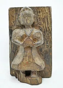 Estatuilla antigua de madera original de madera antigua tallada a mano - Imagen 1 de 6