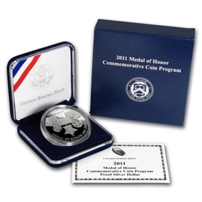(1) 2011 P Medal of Honor Commemorative Coin Program Silver Proof w/ COA & Box - Image 1 of 3