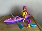 Barbie Daisy Doll Camping Playset Kayak Canoe Paddle Life Vest Pet Puppy (A2)