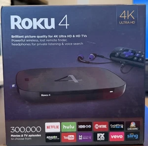 Roku 4 Lettore multimediale streaming 4K Ultra HD, 4400R nuovo sigillato - Foto 1 di 4