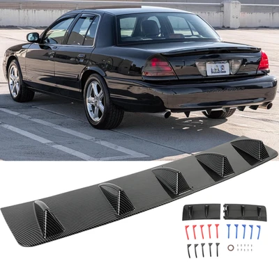 适用于 Mercury Marauder 后保险杠扩散器 5-Fins Spoiler 唇部分离器 碳  — 第 1/4 张图片