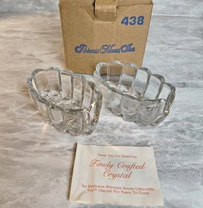 Vtg Princess House crystal spoon, fork holders, # 438, slotted, set of 2 EUC - Picture 1 of 7