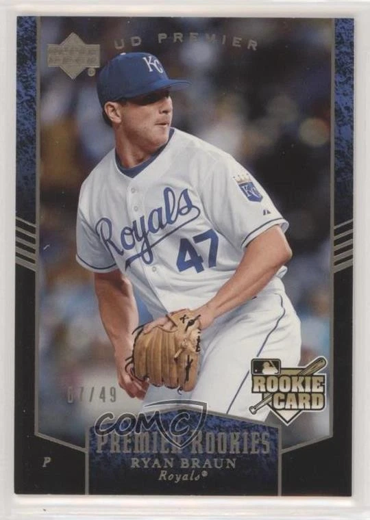 2007 Upper Deck Premier Rookie Parallel Platinum /49 Ryan Braun #213 RC - Image 1 of 2