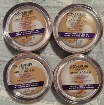 (x4) COVERGIRL+OLAY Simply Ageless Foundation (210 Classic Ivory) New/Sealed  - Image 1 of 2